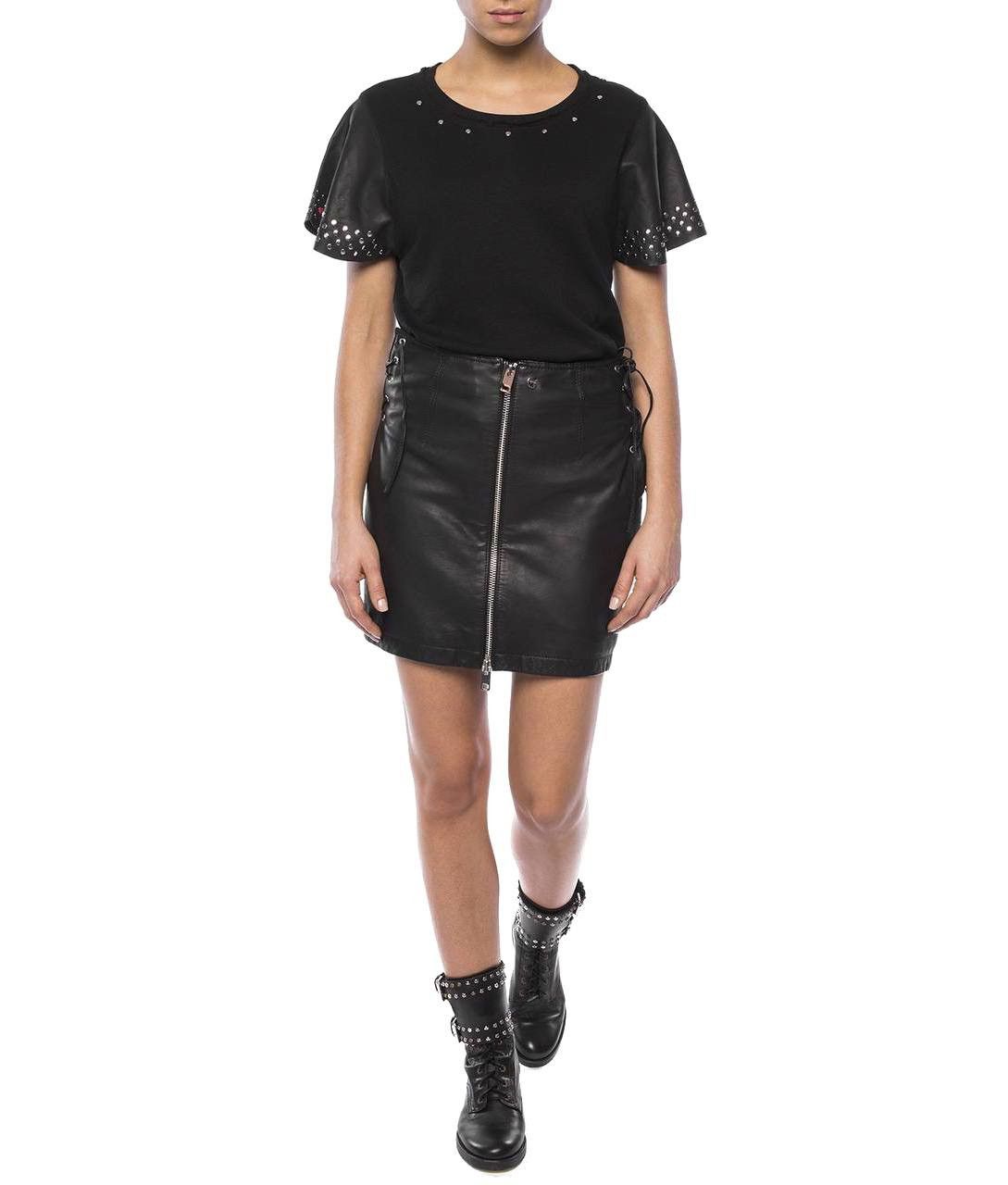 Diesel Diesel t-shirt with leather sleeves Size M / US 6-8 / IT 42-44 - 2 Thumbnail
