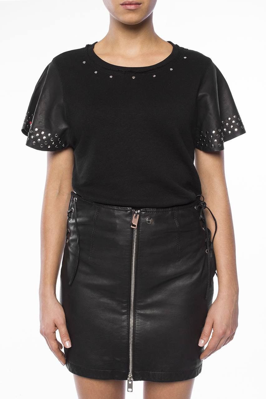 Diesel Diesel t-shirt with leather sleeves Size M / US 6-8 / IT 42-44 - 3 Thumbnail