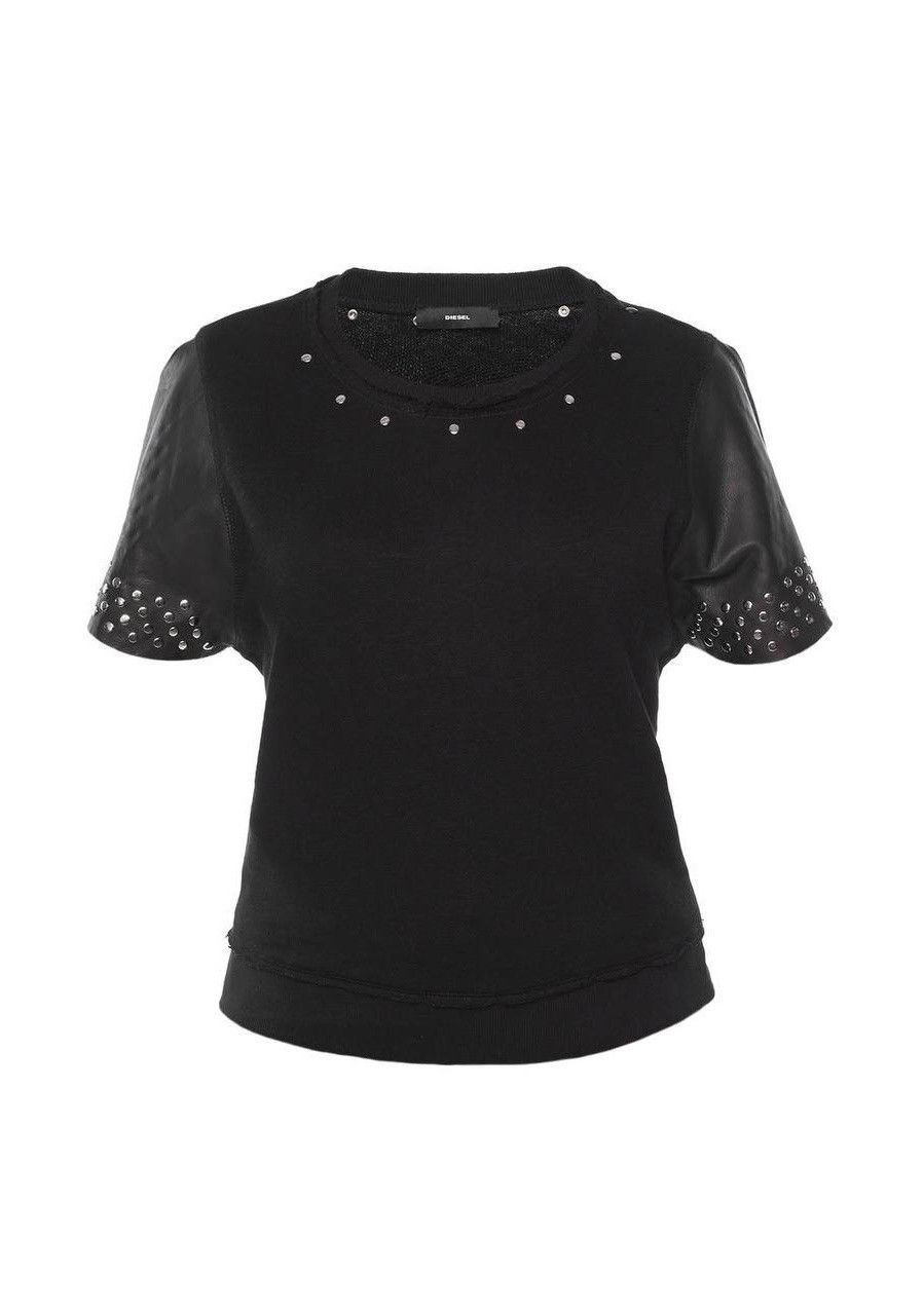 Diesel Diesel t-shirt with leather sleeves Size M / US 6-8 / IT 42-44 - 1 Thumbnail
