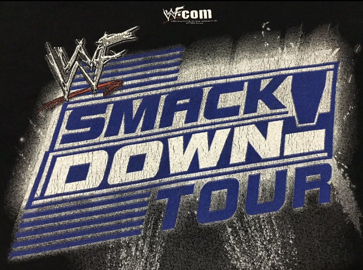 Band Tees × Vintage × WWF Vintage The Rock Wrestler Wwf Smack Down Tour Tshirt Size US L / EU 52-54 / 3 - 7 Thumbnail