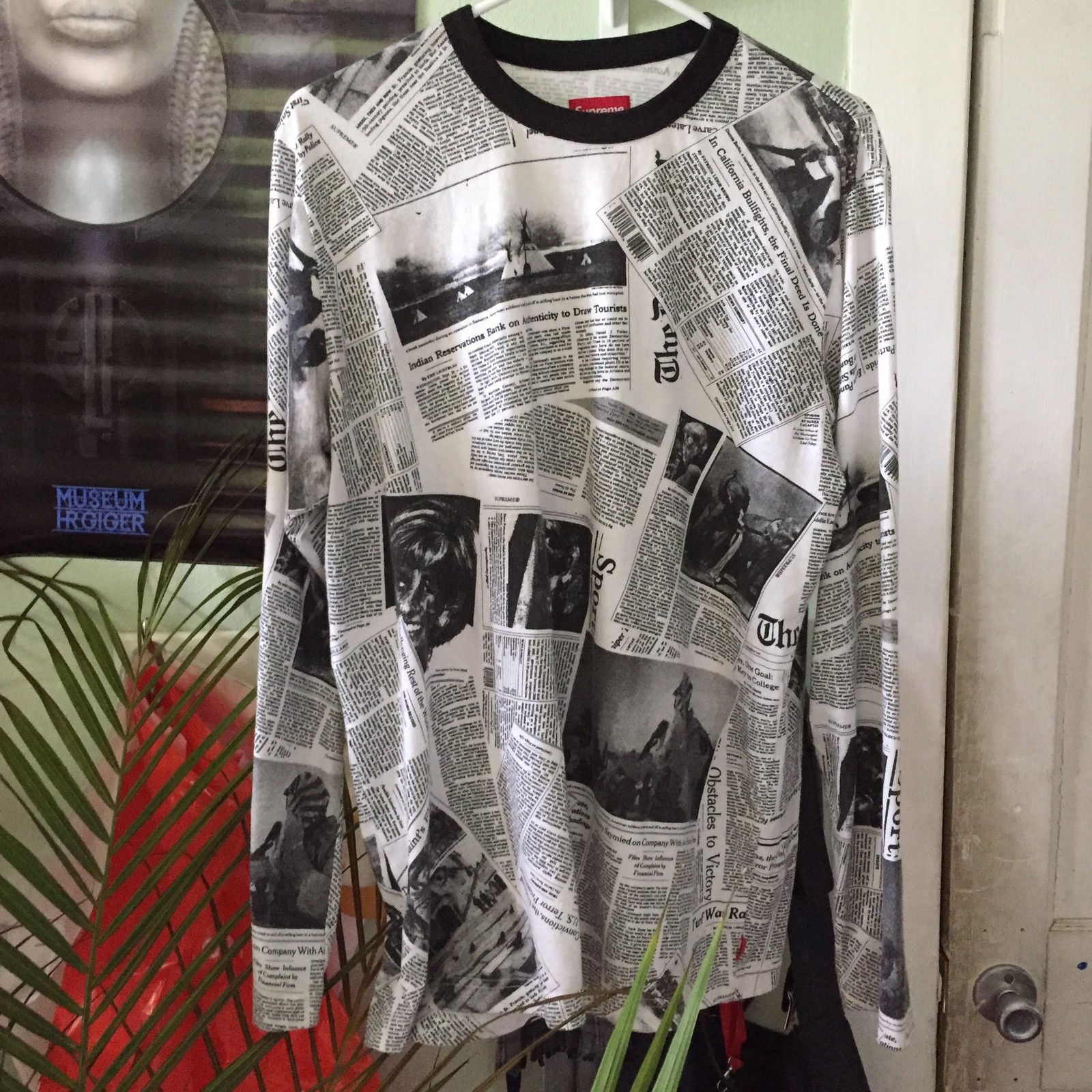 Supreme Newspaper Longsleeve Newsprint Shirt | Grailed