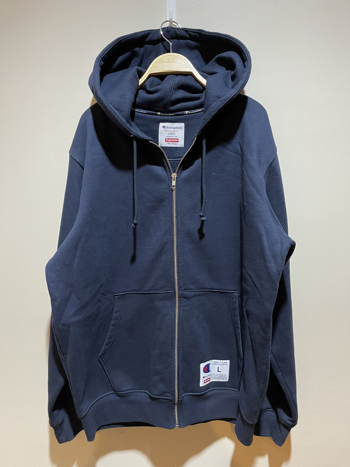Champion × Supreme SUPREME X CHAMPION ARC ZIP UP HOODIE FW 17 Size US L / EU 52-54 / 3 - 2 Thumbnail