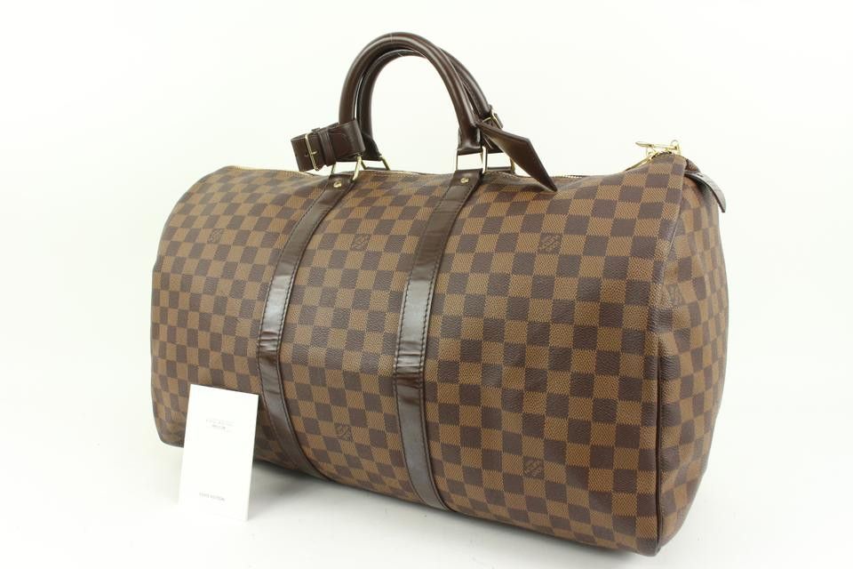 Louis Vuitton Damier Ebene Keepall 50 Boston Duffle Bag