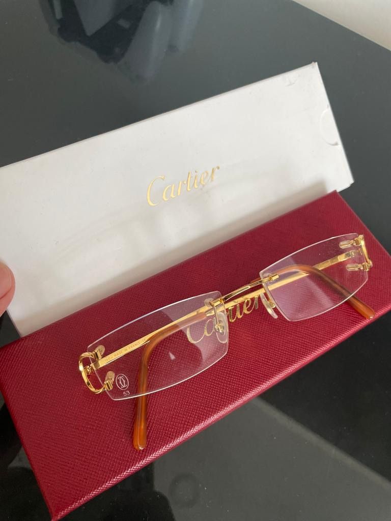 Cartier BNWT Gold Cartier glasses with custom shades Grailed