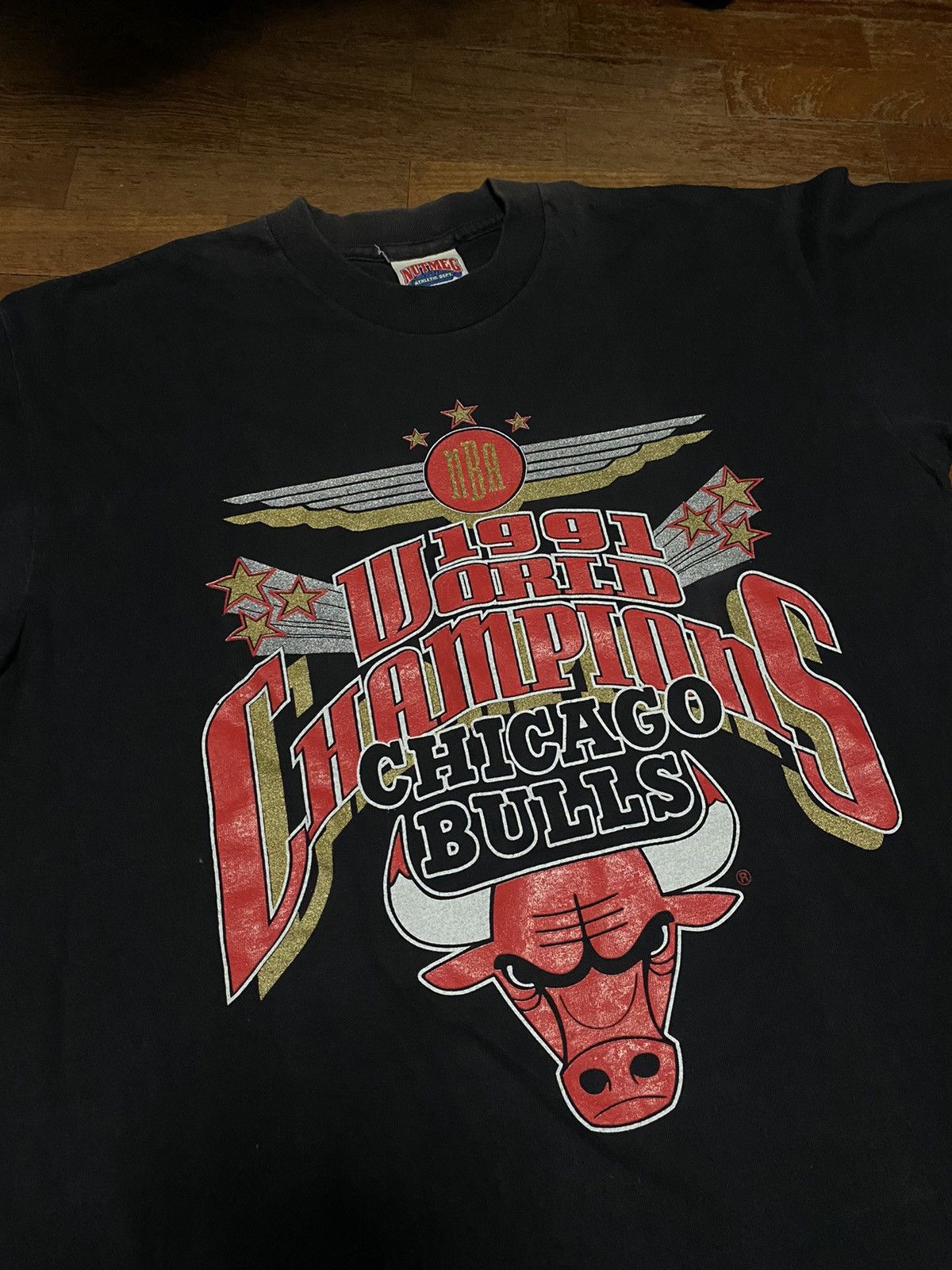 Vintage '91 Chicago Bulls NBA World Champions Nutmeg Tee