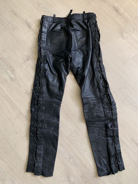 Vintage VINTAGE 90's AKITO LEATHER BONDAGE PANTS MOTO TROUSERS | Grailed