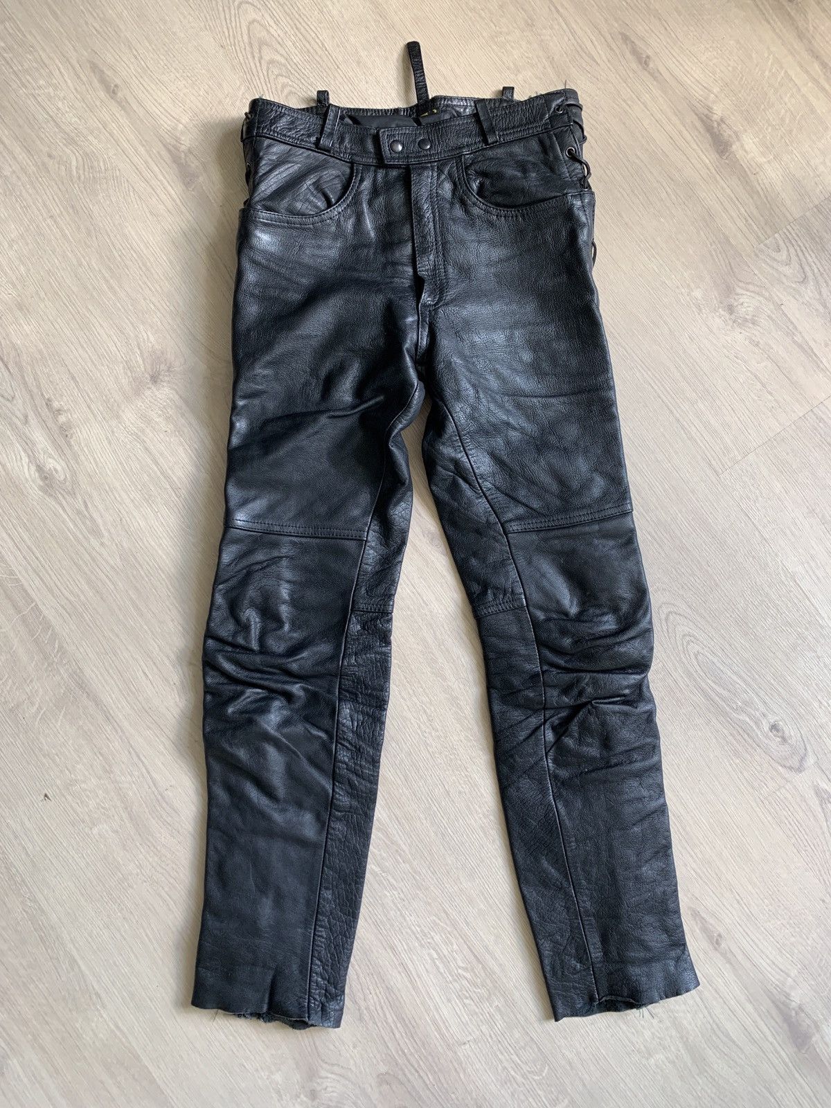 Vintage VINTAGE 90's AKITO LEATHER BONDAGE PANTS MOTO TROUSERS | Grailed