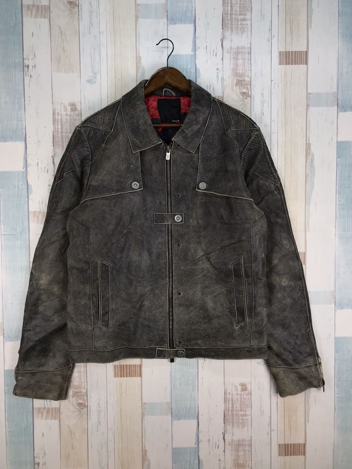 Hurley leather jacket best sale