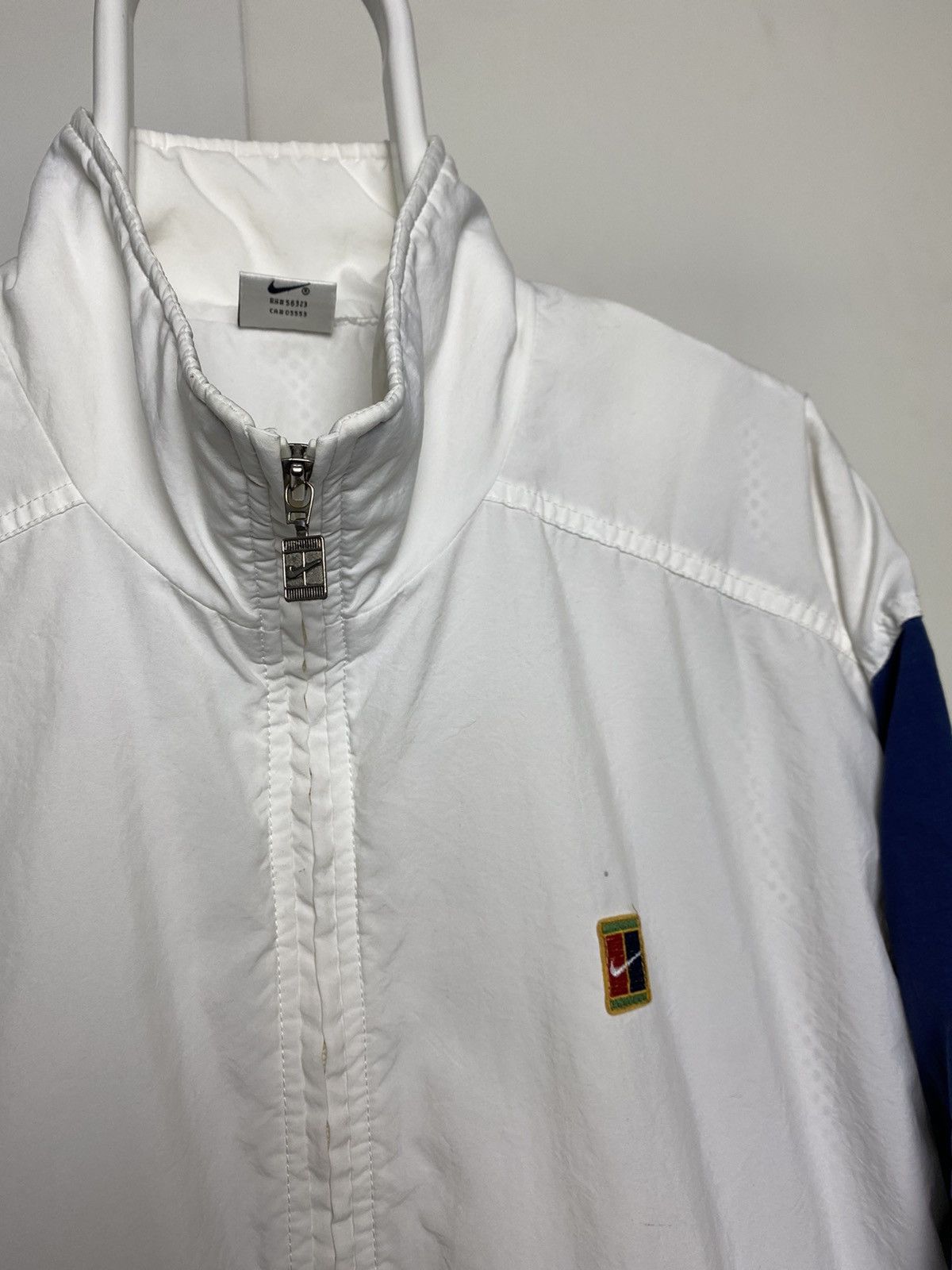 Nike × Vintage RARE! 90s Nike Court vintage white track jacket windbreaker Size US L / EU 52-54 / 3 - 2 Thumbnail