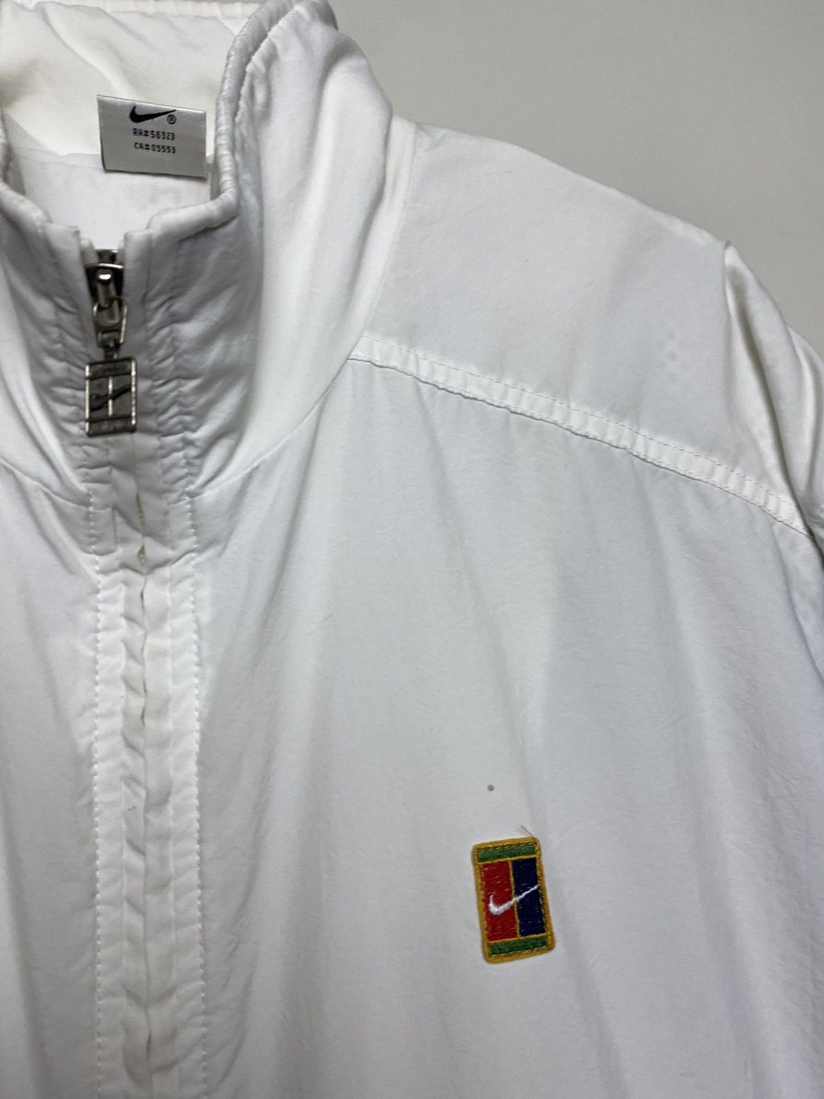 Nike × Vintage RARE! 90s Nike Court vintage white track jacket windbreaker Size US L / EU 52-54 / 3 - 4 Thumbnail