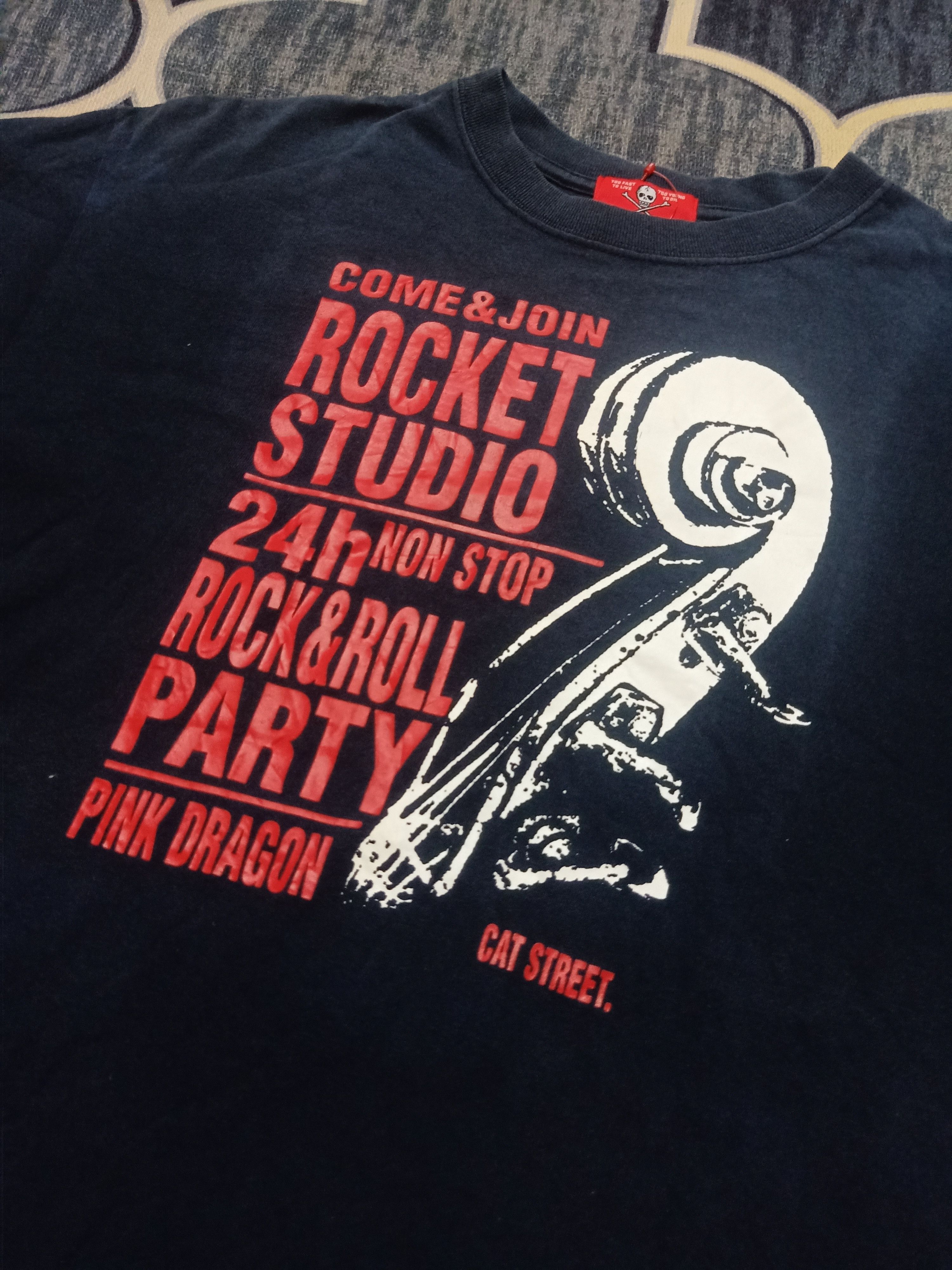 Bounty Hunter × Japanese Brand Vintage Cream Soda Pink Dragon Rock n Roll Wording tee Size US M / EU 48-50 / 2 - 4 Thumbnail