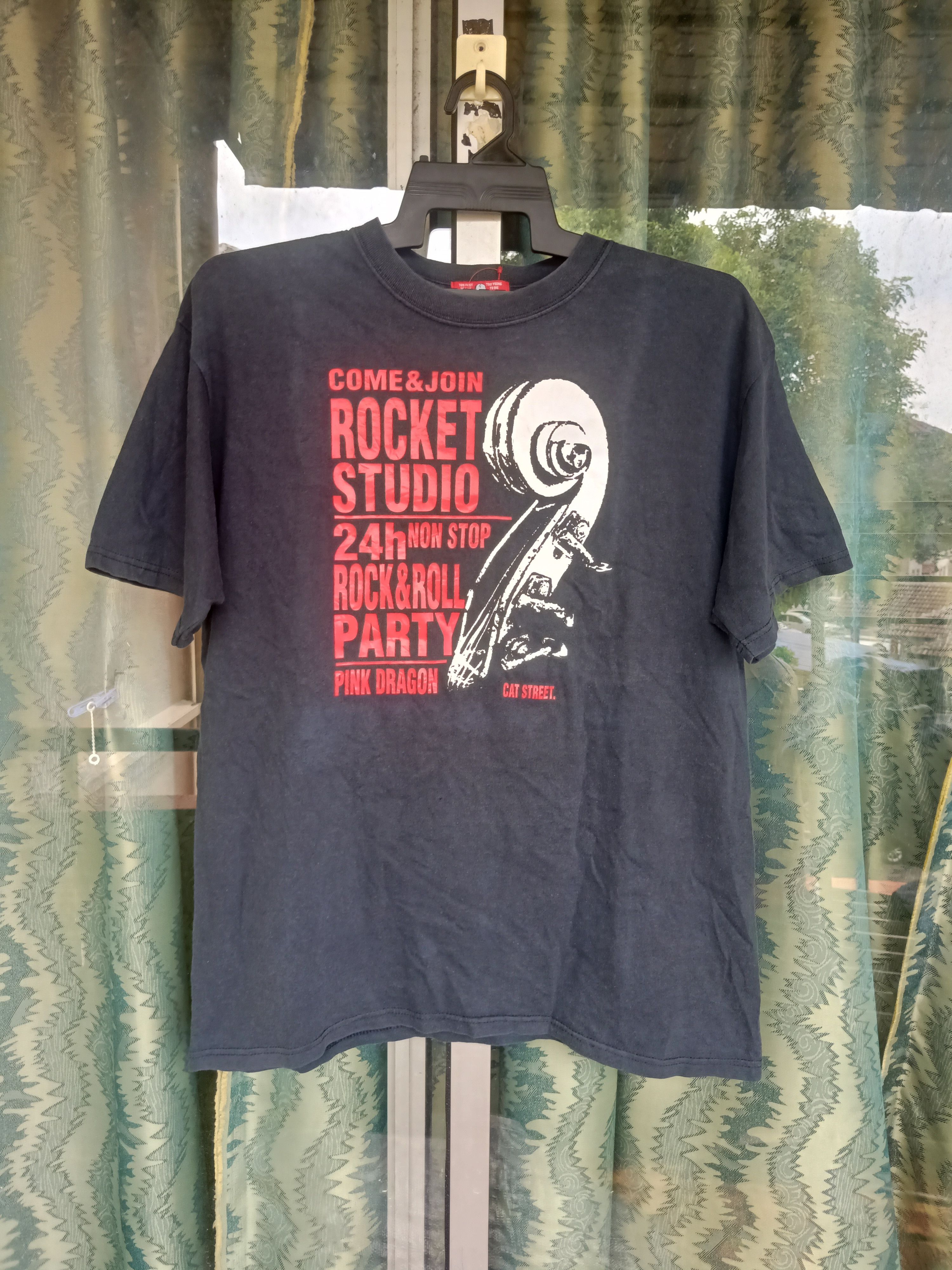 Bounty Hunter × Japanese Brand Vintage Cream Soda Pink Dragon Rock n Roll Wording tee Size US M / EU 48-50 / 2 - 2 Thumbnail