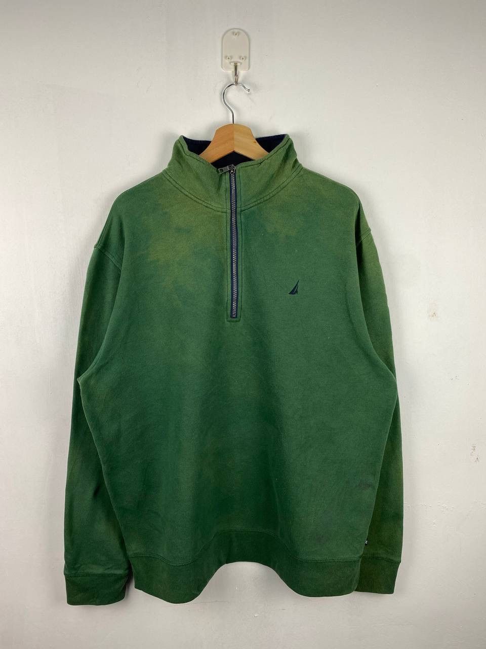 Nautica × Vintage THRASHED🔥 90s vintage sunfaded nautica sweatshirt half zip Size US XL / EU 56 / 4 - 1 Thumbnail
