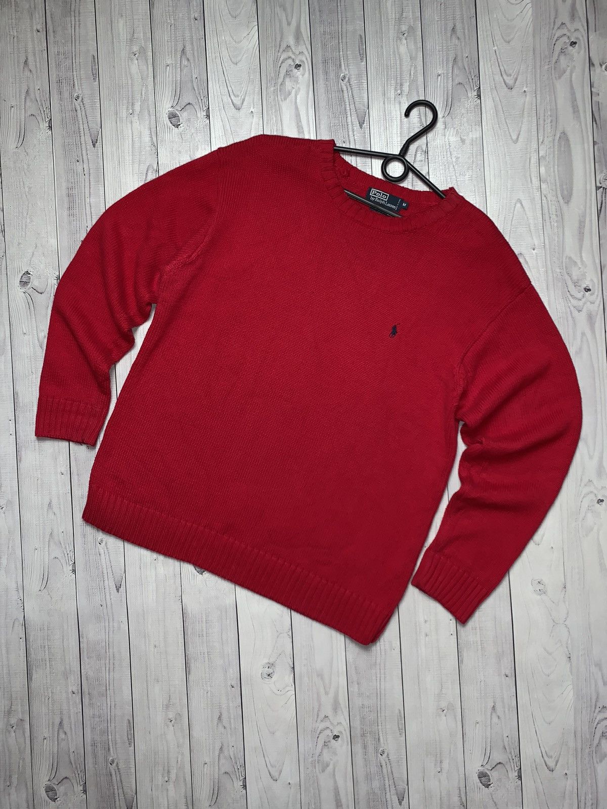 Polo Ralph Lauren × Ralph Lauren × Vintage Vintage Sweater Ralph Lauren size M red Size US M / EU 48-50 / 2 - 1 Thumbnail