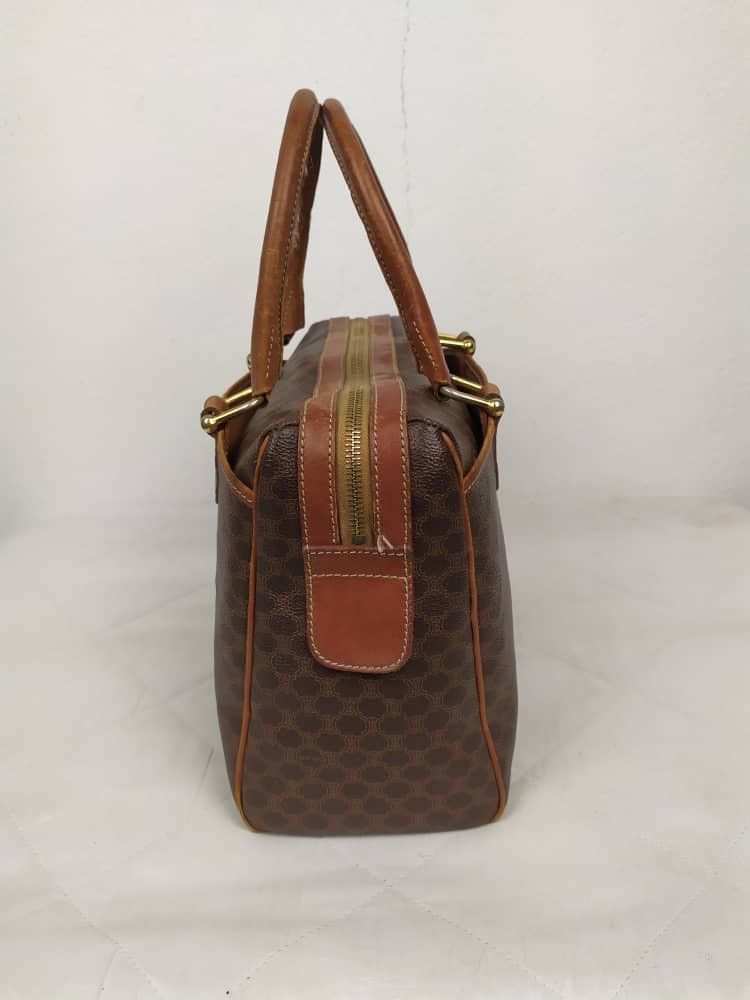 Celine Authentic Celine Brown Leather Boston Handbag Size ONE SIZE - 4 Thumbnail