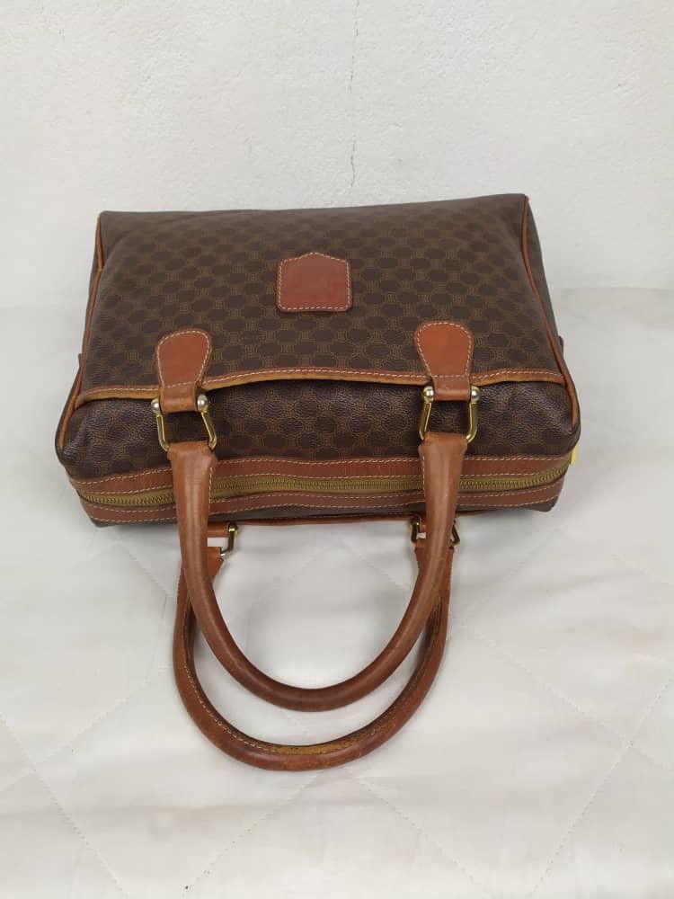 Celine Authentic Celine Brown Leather Boston Handbag Size ONE SIZE - 8 Thumbnail