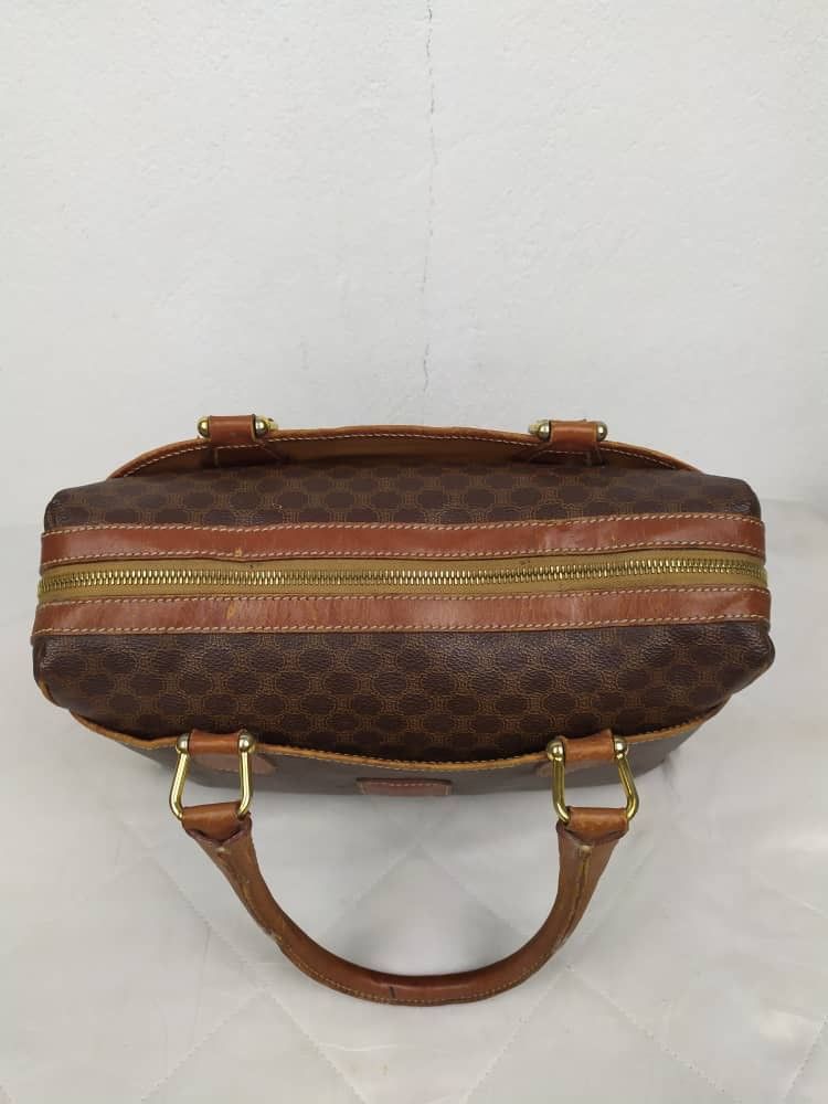 Celine Authentic Celine Brown Leather Boston Handbag Size ONE SIZE - 11 Thumbnail