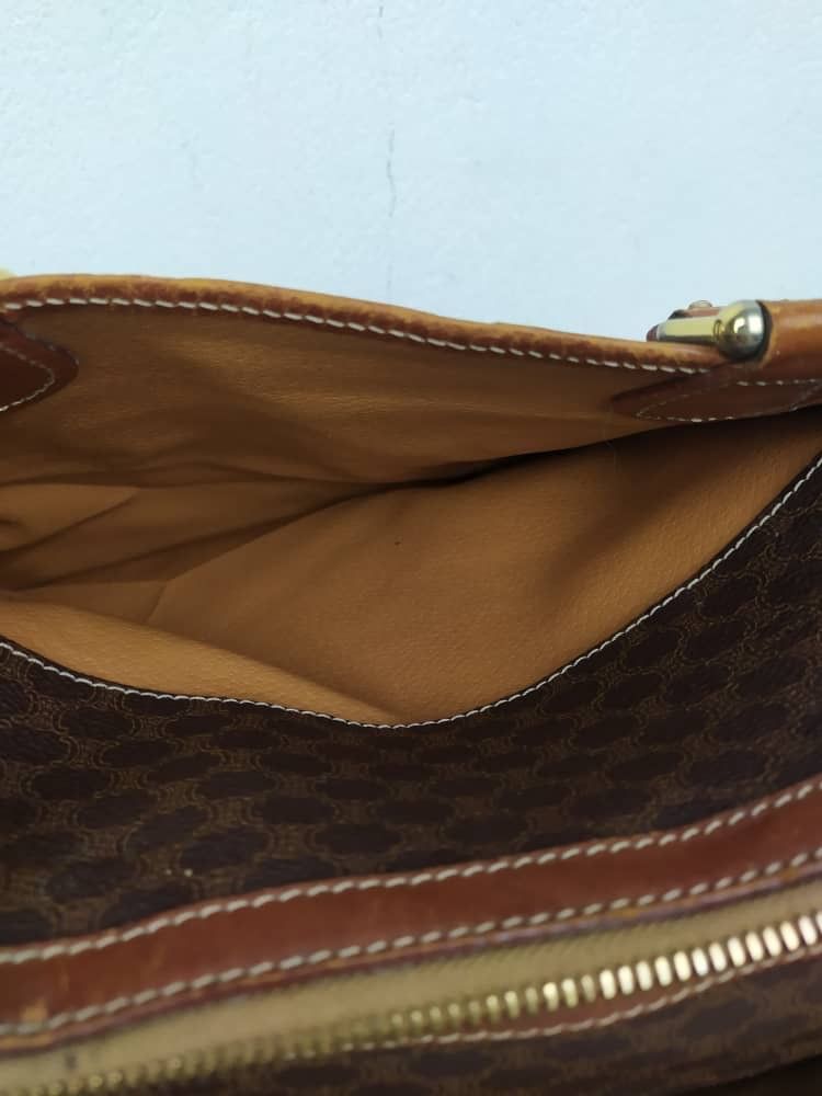 Celine Authentic Celine Brown Leather Boston Handbag Size ONE SIZE - 13 Thumbnail