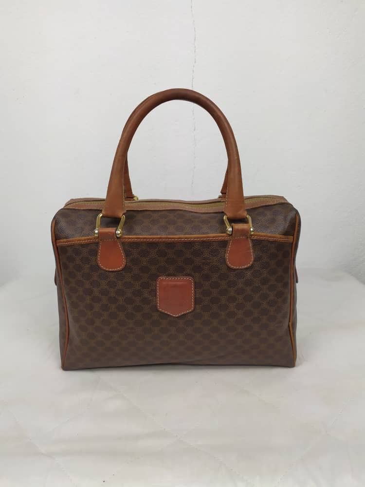 Celine Authentic Celine Brown Leather Boston Handbag Size ONE SIZE - 1 Thumbnail