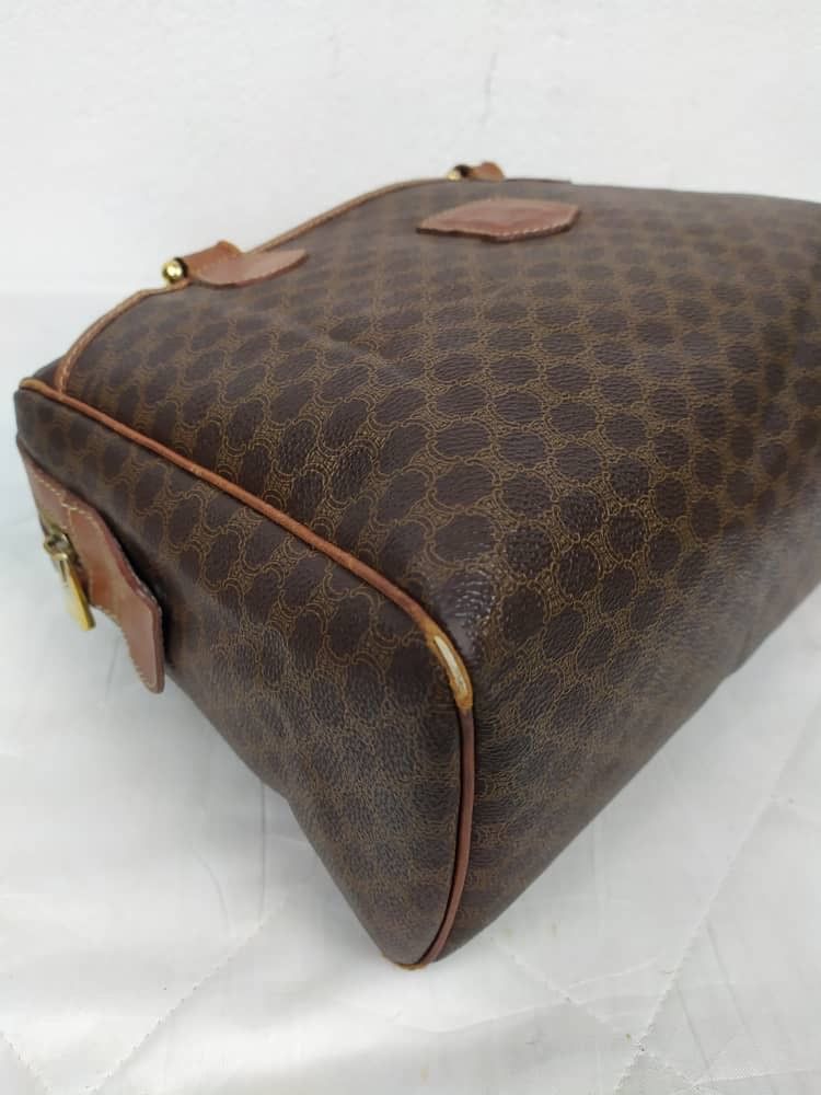 Celine Authentic Celine Brown Leather Boston Handbag Size ONE SIZE - 5 Thumbnail
