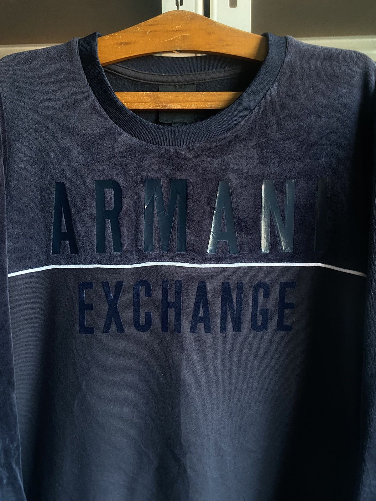 Armani Exchange × Vintage Vintage Armani Exchange Velvet Sweatshirt Size US S / EU 44-46 / 1 - 3 Thumbnail