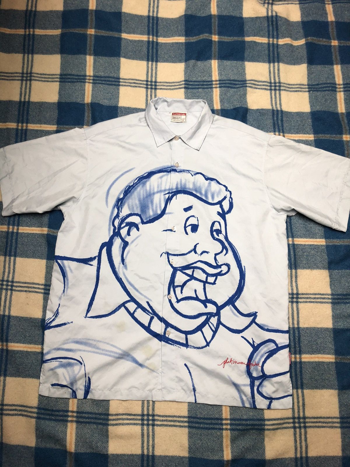 Fubu × Other × Vintage Platinum fubu fat Albert button shirt