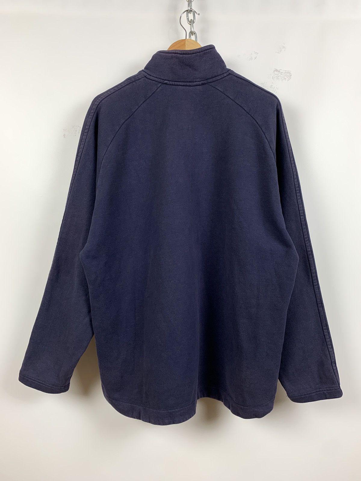 Nike 90s Vintage Nike Center Swoosh Faded Navy Zip 1/4 Pullover Size US XL / EU 56 / 4 - 13 Thumbnail