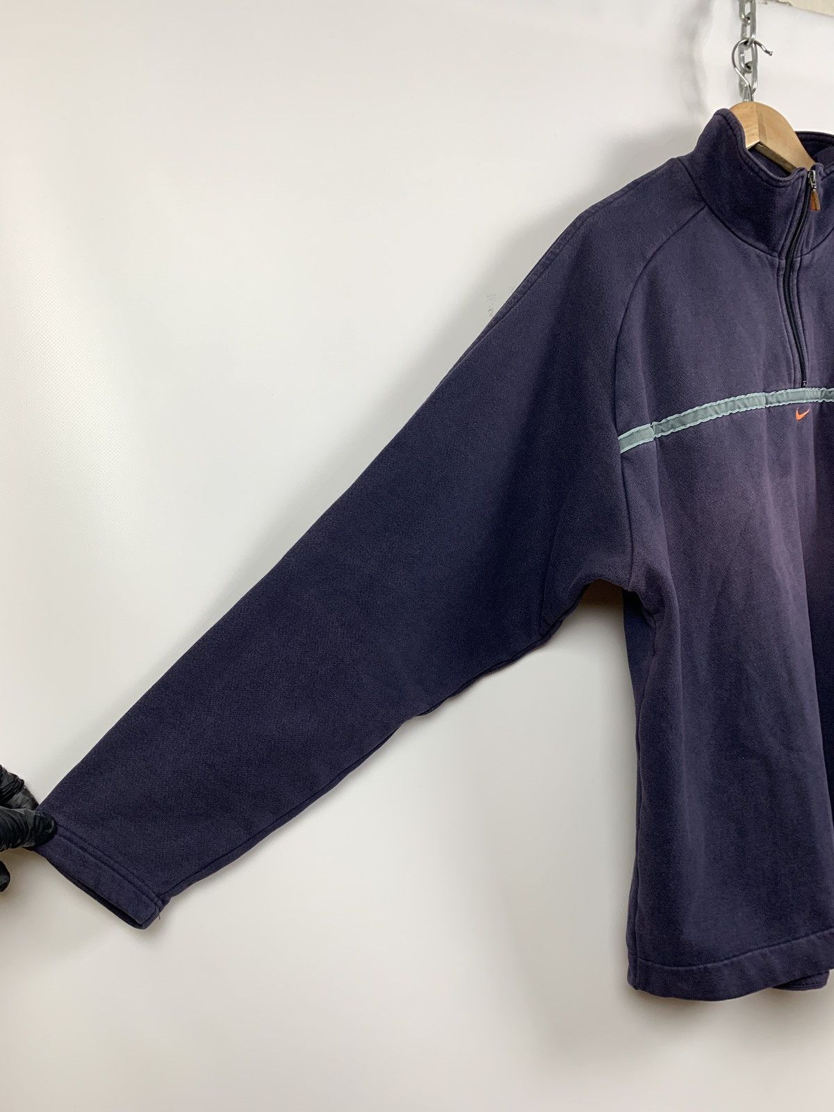 Nike 90s Vintage Nike Center Swoosh Faded Navy Zip 1/4 Pullover Size US XL / EU 56 / 4 - 11 Thumbnail