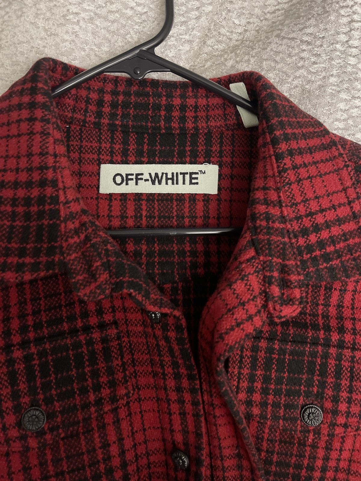Off-White OFF WHITE RED WOOL OVERSIZED BUTTON UP LIGHT JACKET Size US S / EU 44-46 / 1 - 3 Thumbnail