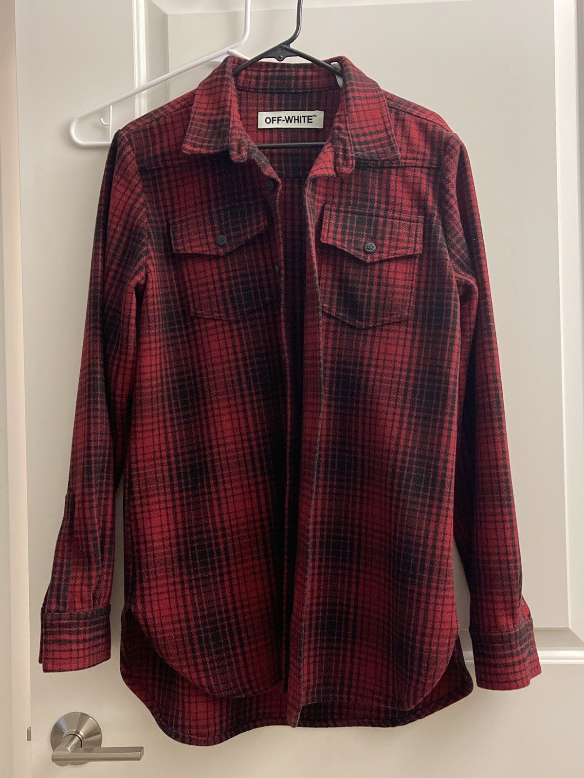 Off-White OFF WHITE RED WOOL OVERSIZED BUTTON UP LIGHT JACKET Size US S / EU 44-46 / 1 - 2 Thumbnail