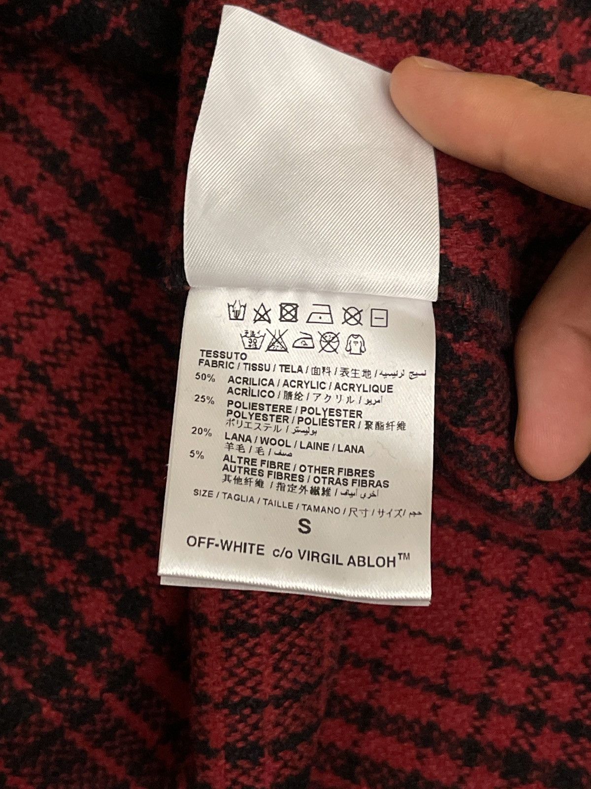 Off-White OFF WHITE RED WOOL OVERSIZED BUTTON UP LIGHT JACKET Size US S / EU 44-46 / 1 - 5 Thumbnail