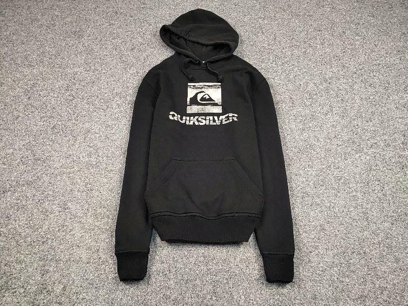 Quiksilver Vintage 90's Quiksilver Black Big Logo Hoodie Sweatshirt Size US L / EU 52-54 / 3 - 2 Thumbnail