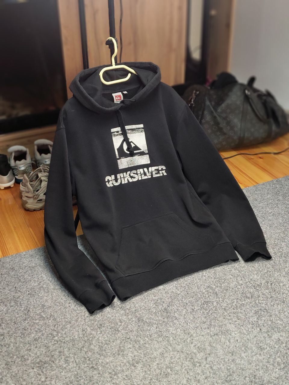 Quiksilver Vintage 90's Quiksilver Black Big Logo Hoodie Sweatshirt Size US L / EU 52-54 / 3 - 20 Thumbnail