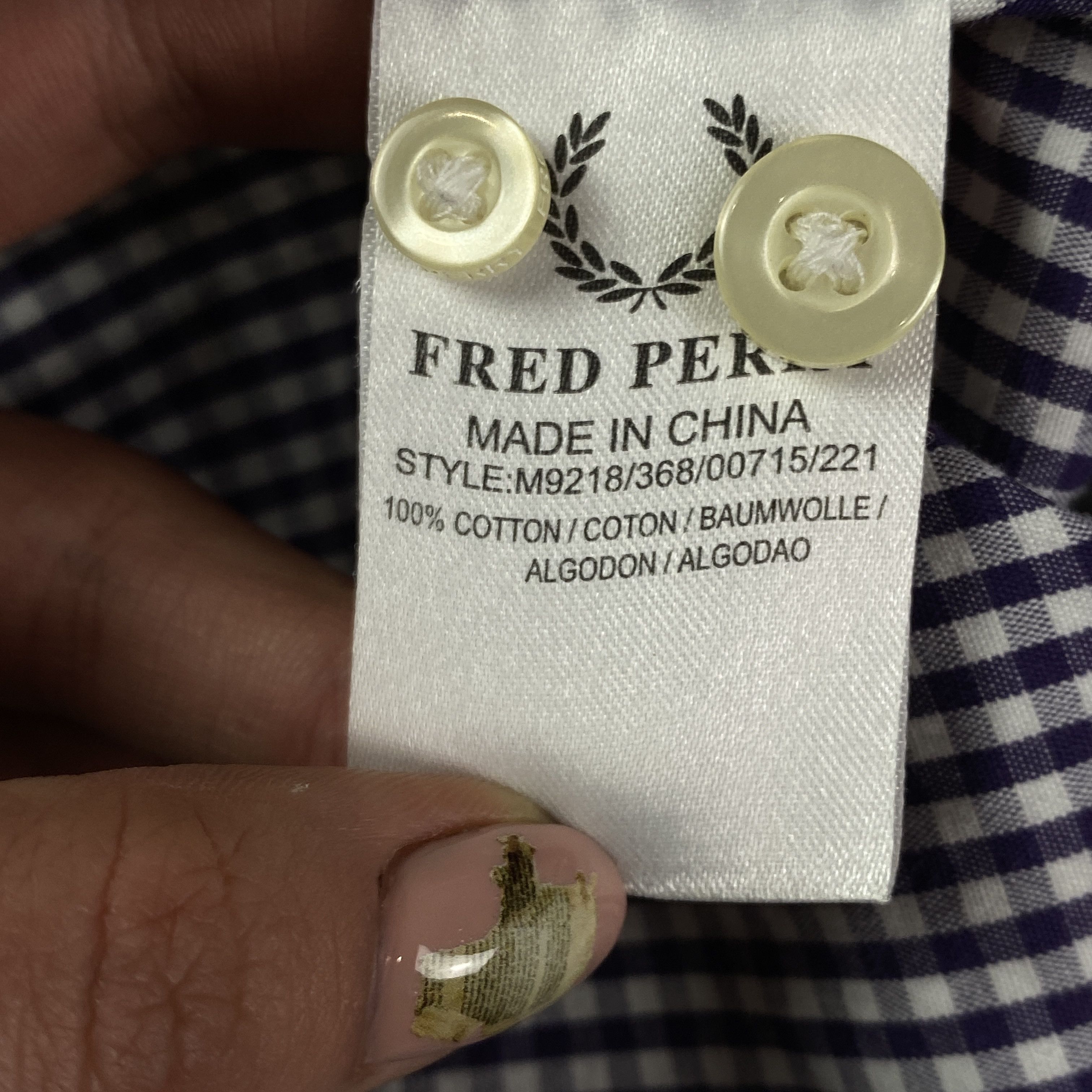 Fred Perry Men’s Shirt Long Sleeve Fred Perry Size S Size US S / EU 44-46 / 1 - 5 Thumbnail