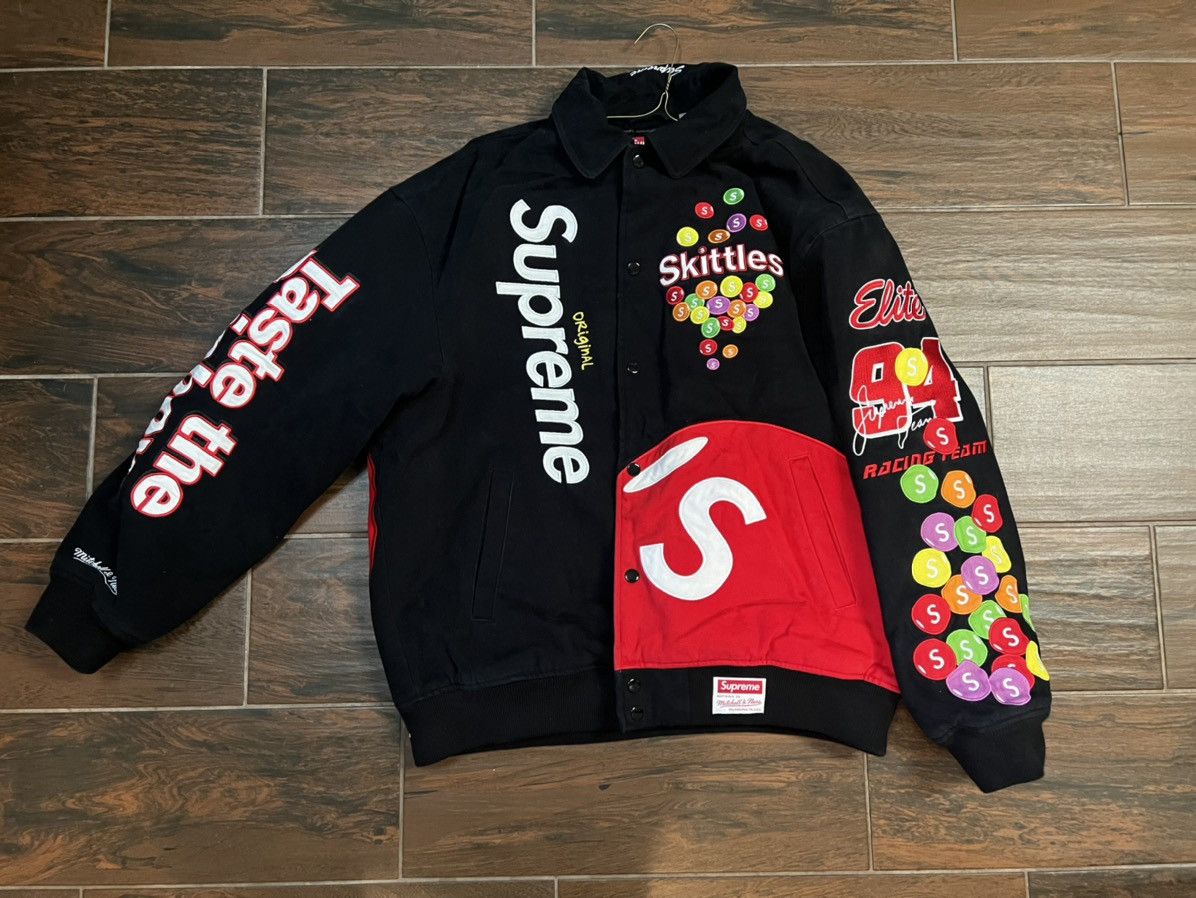 Supreme Supreme Skittles Mitchell & Ness Varsity Jacket | Grailed