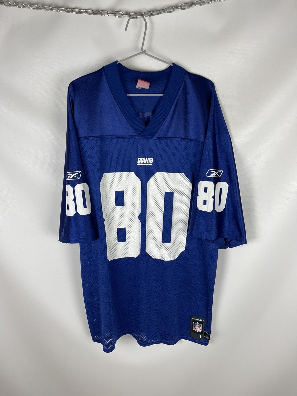 Reebok NFL New York Giants #80 Jeremy Shockey jersey shirt