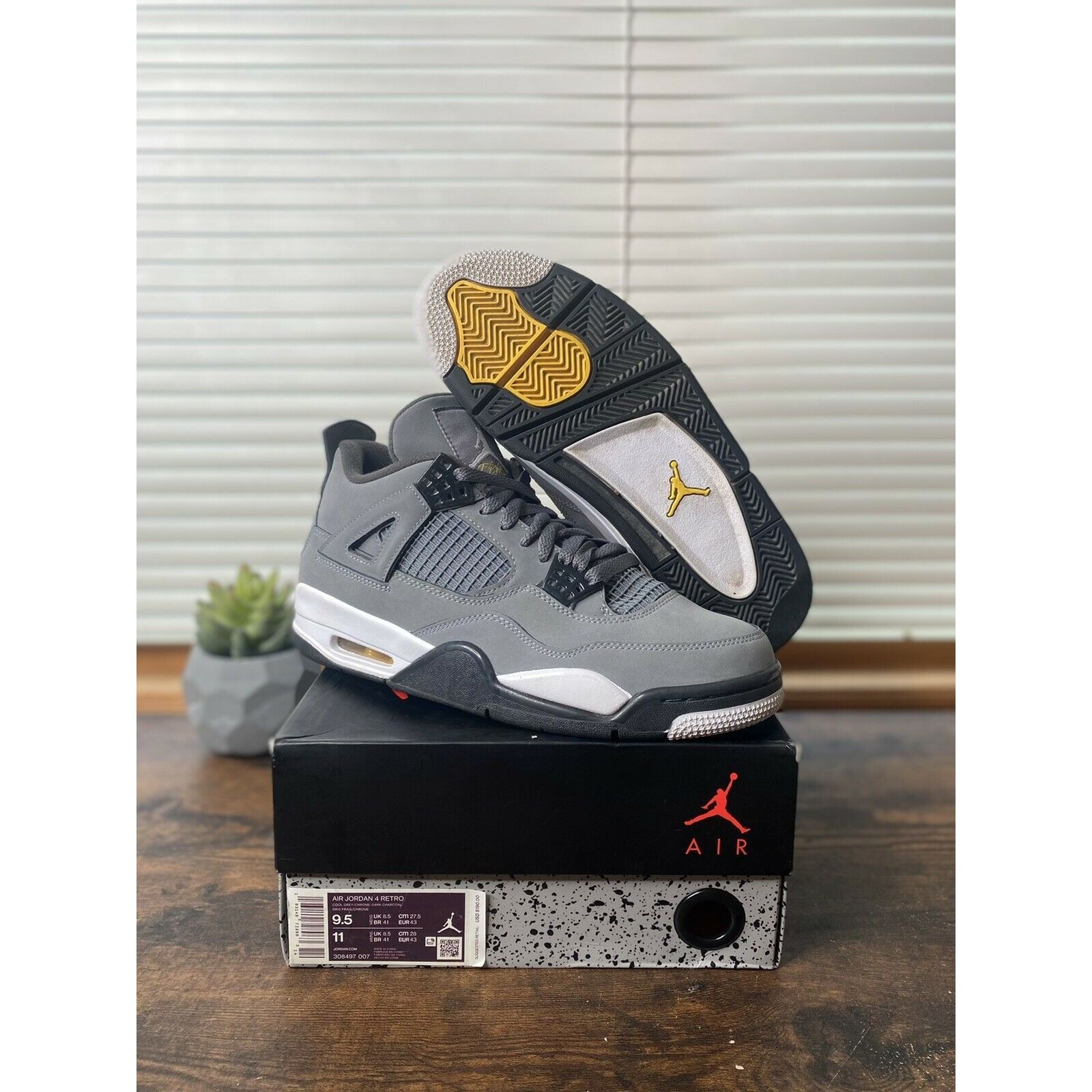 Jordan Brand Nike Air Jordan 4 Retro Men's Size 9 2019 Cool Grey Chrome |  Grailed