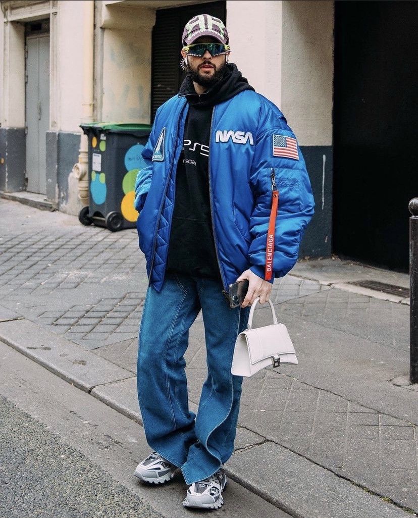 BALENCIAGA NASA Space oversized appliquéd printed cotton-jersey