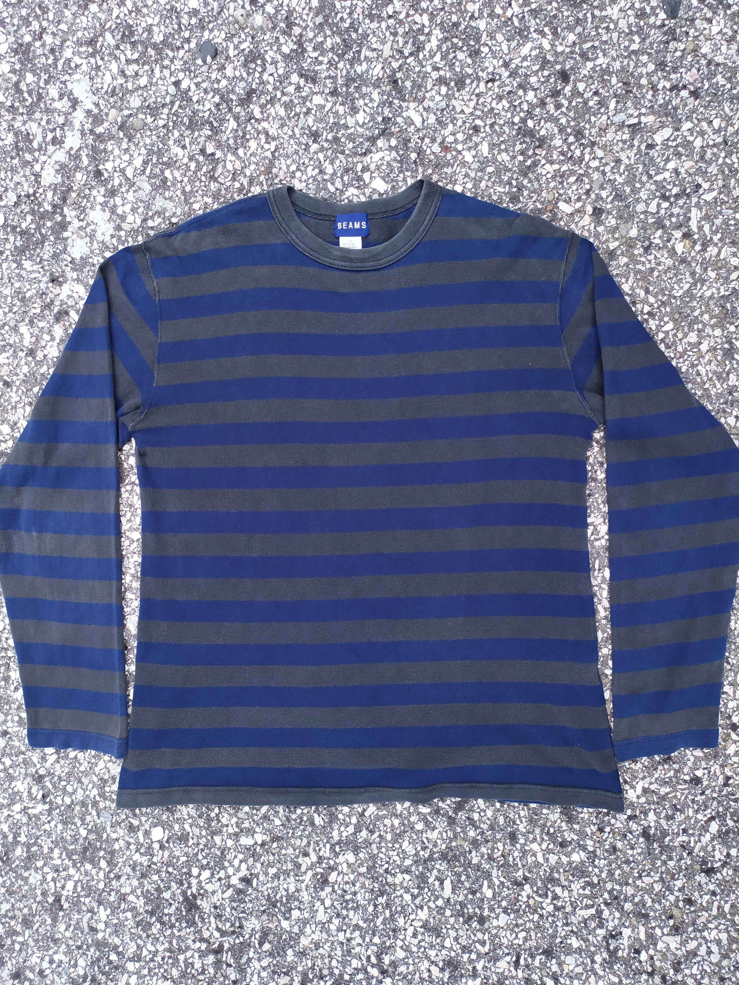 Beams Plus × Japanese Brand BEAMS Stripes Long Sleeve T-Shirt Size L / US 10 / IT 46 - 1 Thumbnail
