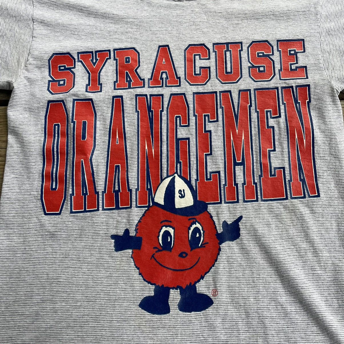 Vintage Vintage 90s Syracuse Orangemen Collegiate Stripe T Shirt Size US L / EU 52-54 / 3 - 2 Thumbnail