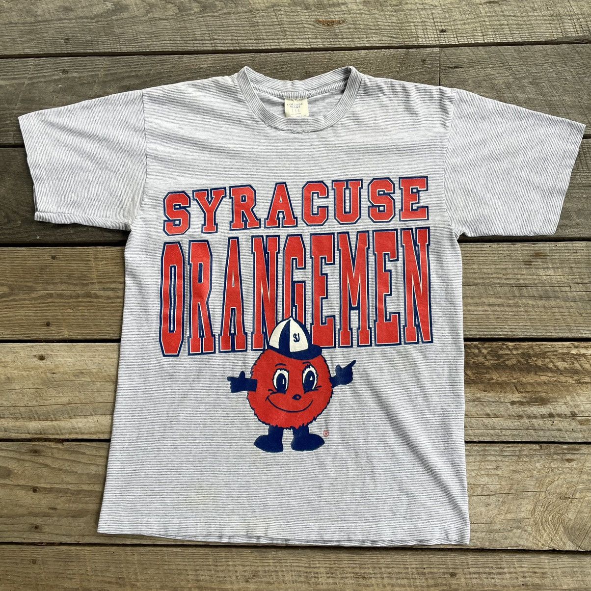 Vintage Vintage 90s Syracuse Orangemen Collegiate Stripe T Shirt Size US L / EU 52-54 / 3 - 1 Thumbnail