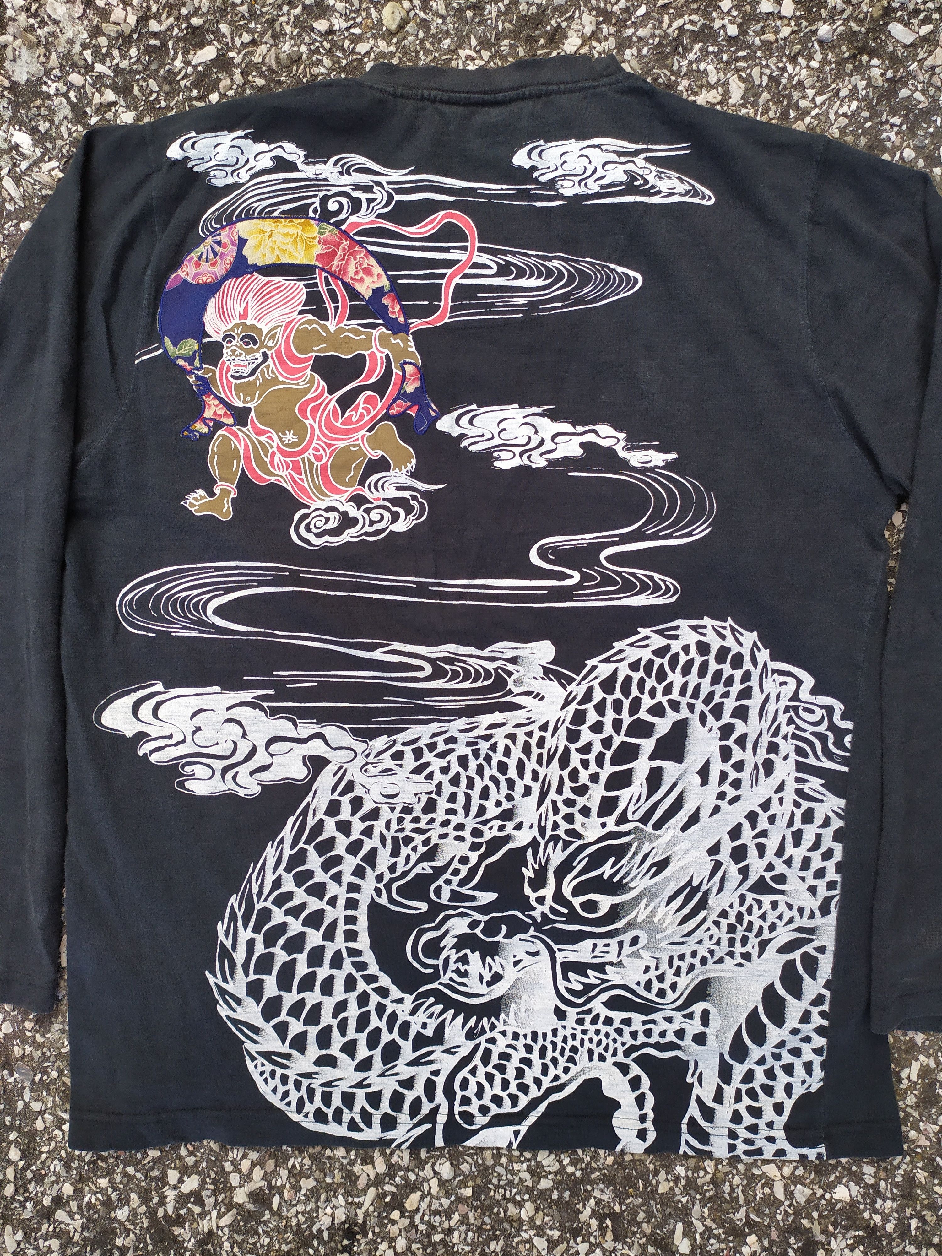 Japanese Brand Dragon and Evil Spirit Big Logo Printed Sukajan T-Shirt Size US M / EU 48-50 / 2 - 3 Thumbnail
