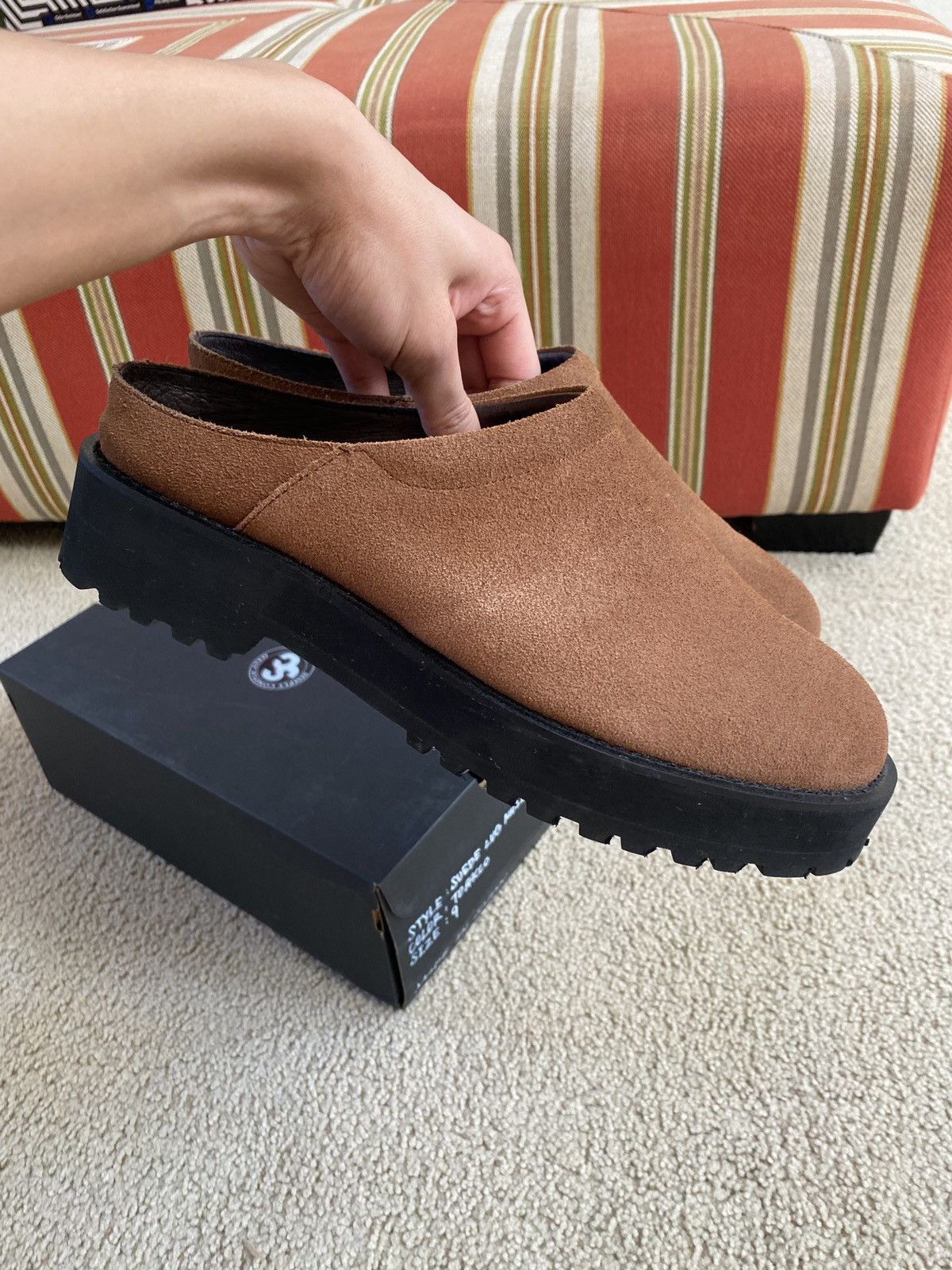 Vibram Simply Complicated Suede Lug Mule Tobacco Size 9 Vibram | Grailed