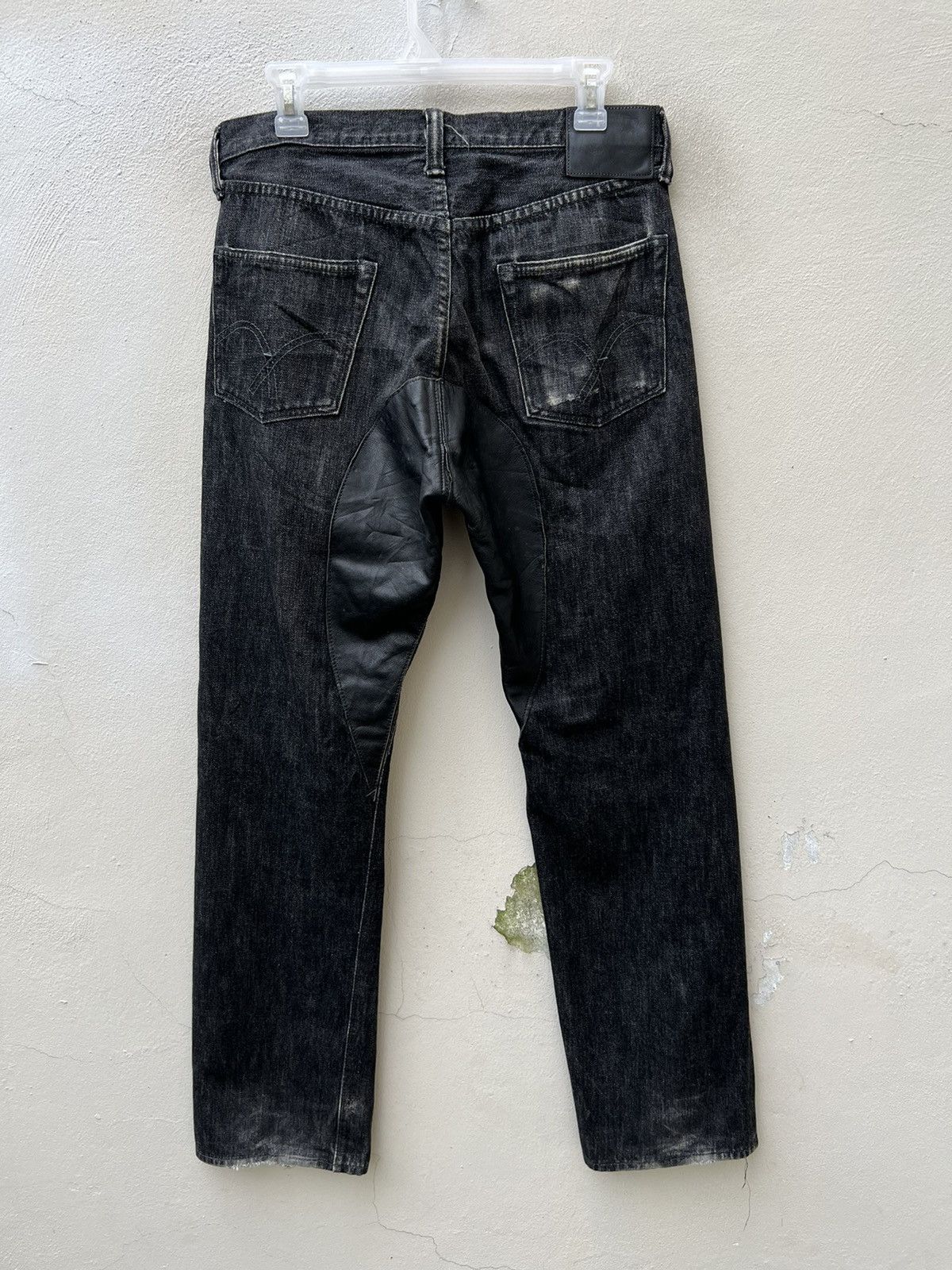 Full Count & Co. × Vintage Vintage 90s Full Count Japan Hybrid Leather Selvedge Jeans Size US 30 / EU 46 - 14 Thumbnail