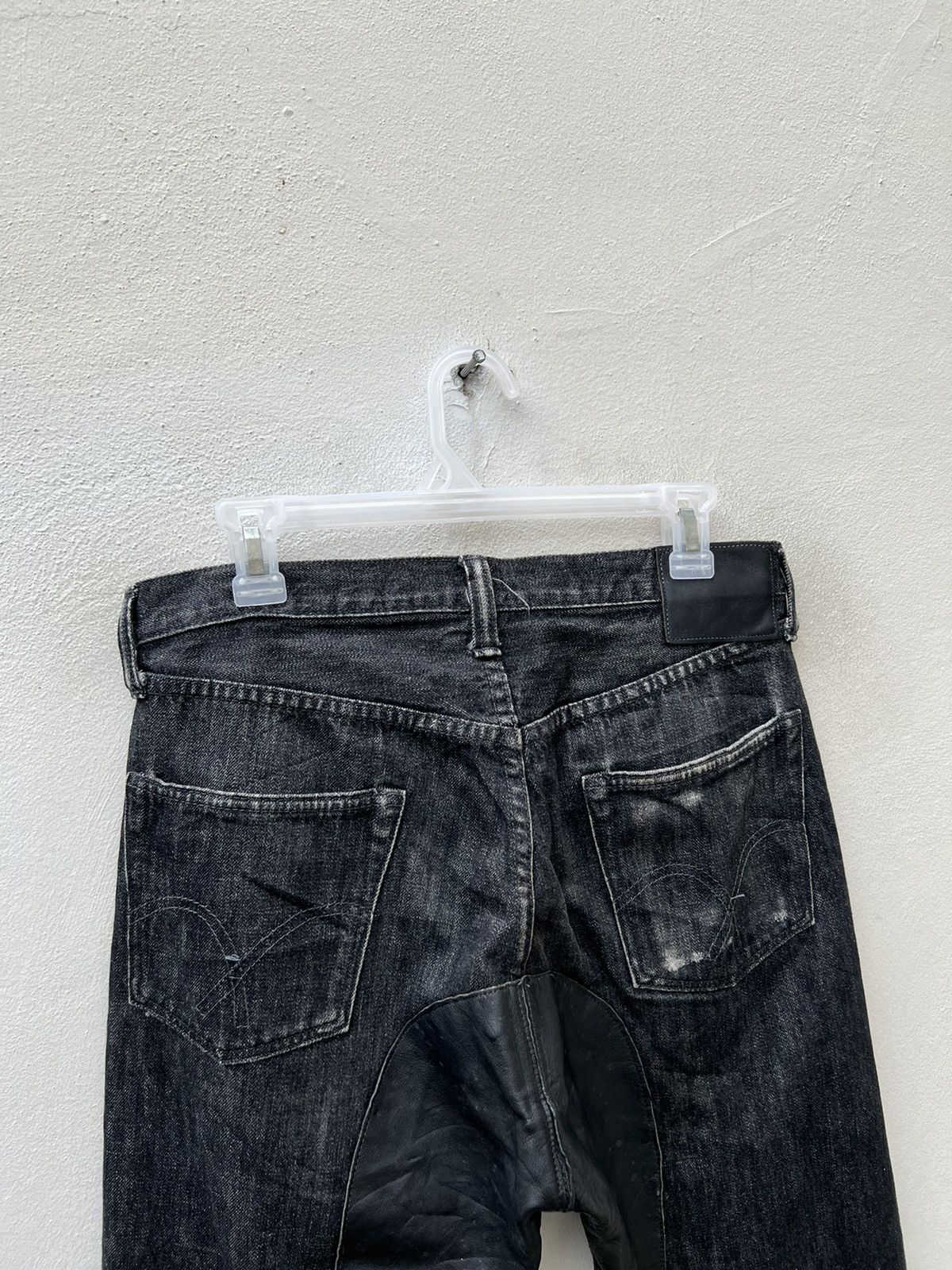 Full Count & Co. × Vintage Vintage 90s Full Count Japan Hybrid Leather Selvedge Jeans Size US 30 / EU 46 - 15 Thumbnail