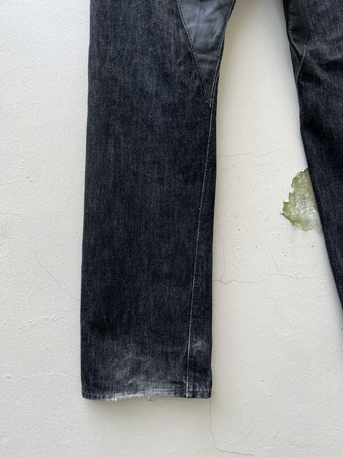 Full Count & Co. × Vintage Vintage 90s Full Count Japan Hybrid Leather Selvedge Jeans Size US 30 / EU 46 - 16 Thumbnail