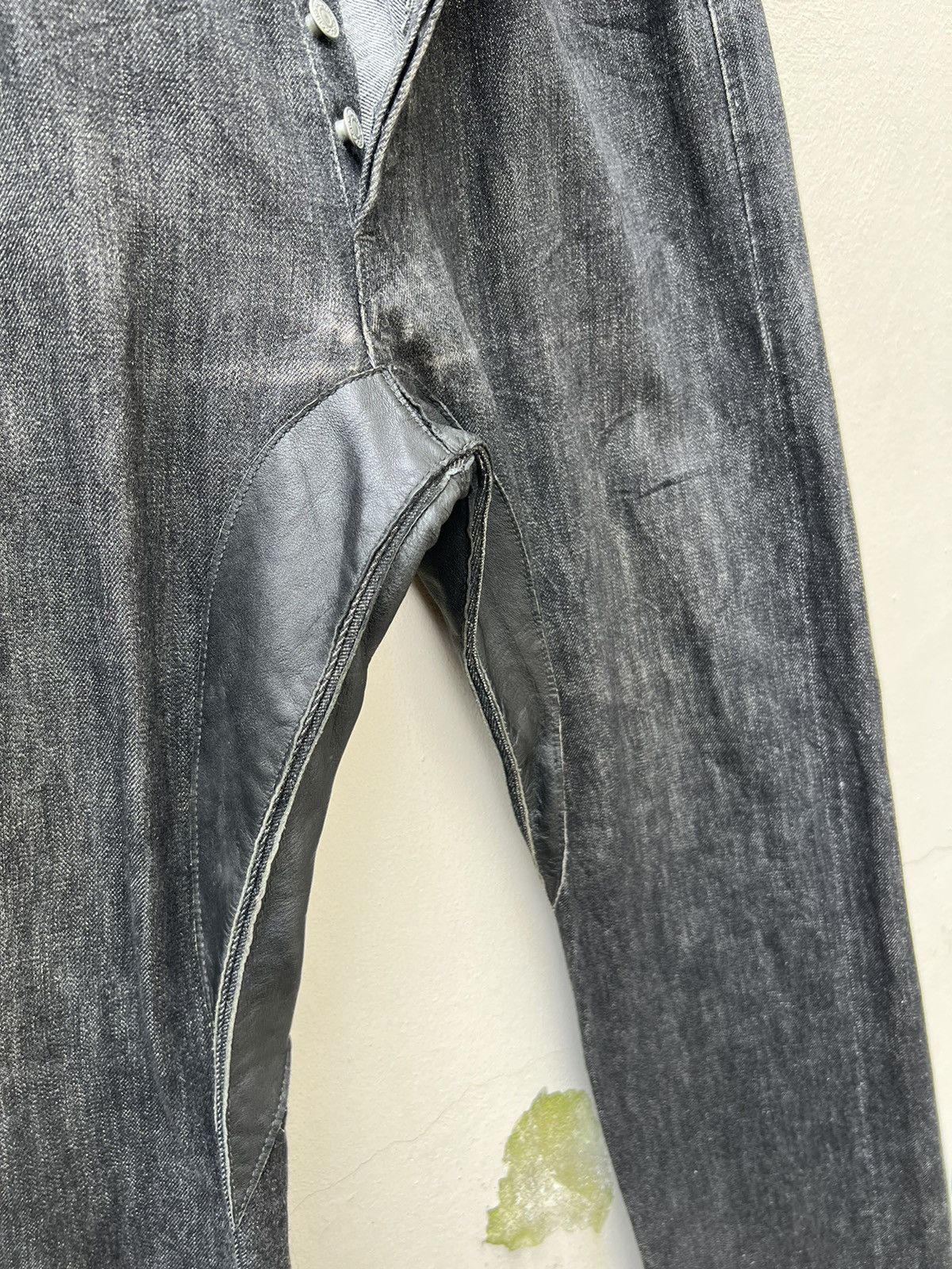 Full Count & Co. × Vintage Vintage 90s Full Count Japan Hybrid Leather Selvedge Jeans Size US 30 / EU 46 - 9 Thumbnail