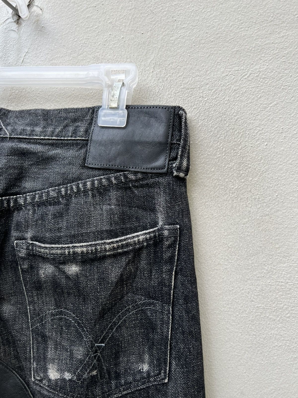 Full Count & Co. × Vintage Vintage 90s Full Count Japan Hybrid Leather Selvedge Jeans Size US 30 / EU 46 - 17 Thumbnail