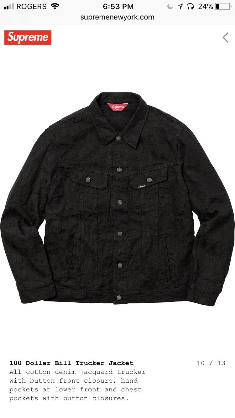 Supreme 100 dollar supreme trucker denim jacket Grailed