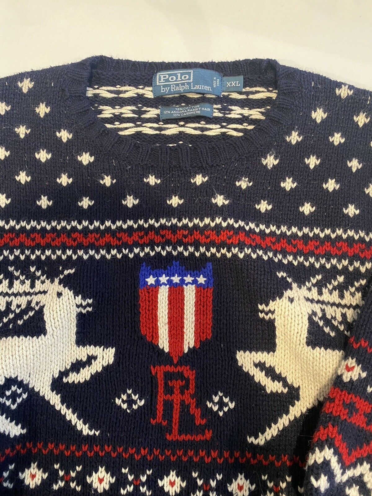 Polo Ralph Lauren Vintage Polo Ralph Lauren Shield RL Sweater Size 2XL Size US XXL / EU 58 / 5 - 2 Thumbnail